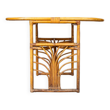 Art Deco bamboo wicker coffee table by Vivai del Sud, 1960s