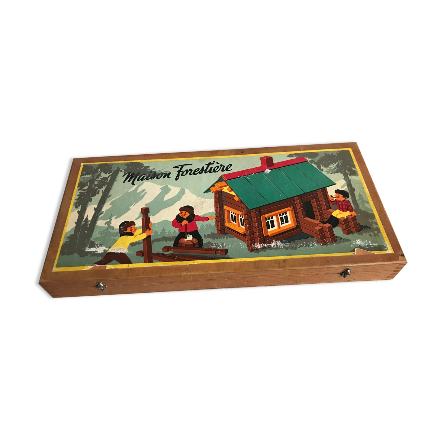 Vintage wooden construction game "Forest House" Jura Game