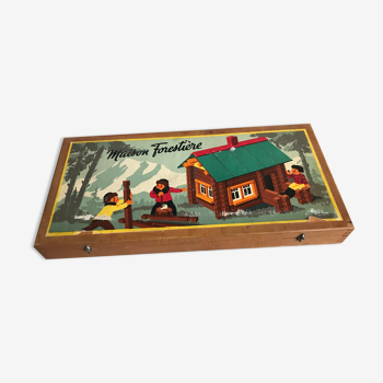 Vintage wooden construction game "Forest House" Jura Game