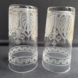 St. louis partie de service à bière art nouveau cristal soufflé et gravé