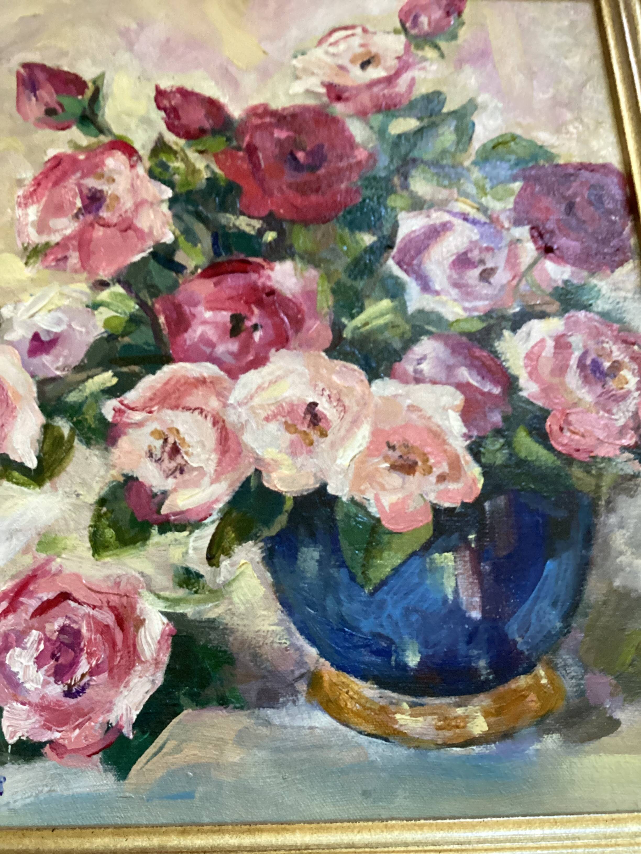 Oil painting on canvas signed, dimensions: height - 49 cm - width - 44 cm -