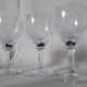5 small engraved crystal stemmed glasses