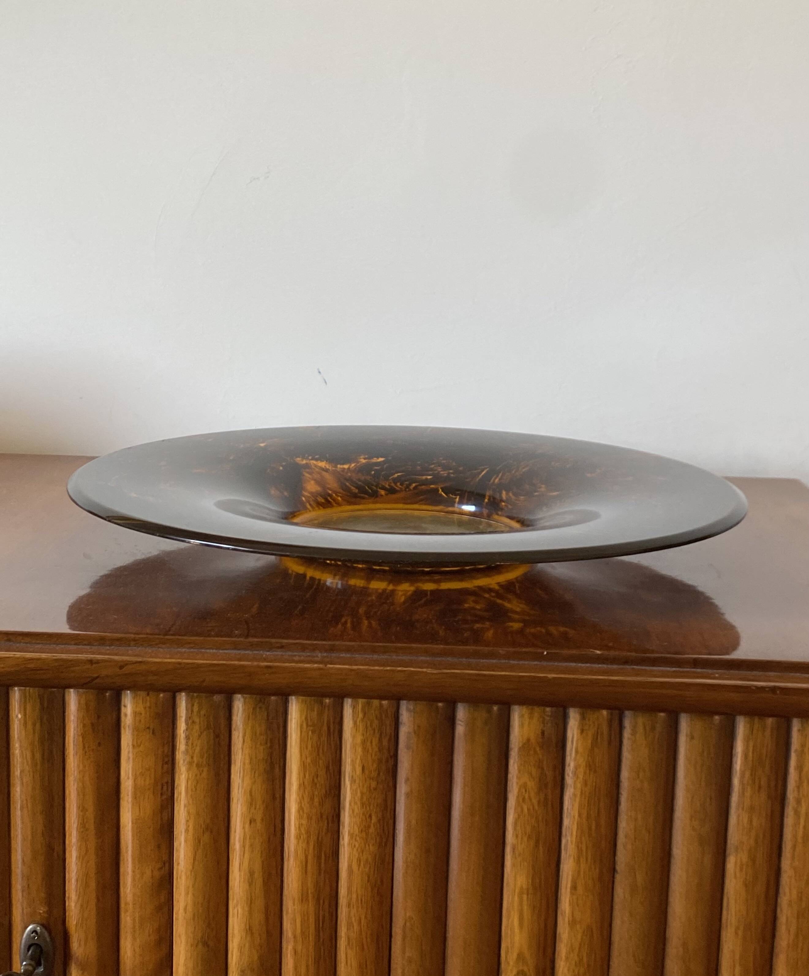 Hollywood regency brass and tortoiseshell lucite tray, Guzzini Italy 1970s