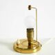 A beautiful, rare 1950s brass table lamp with one opal glass shade adorned