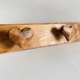 Vintage wooden heart coat rack