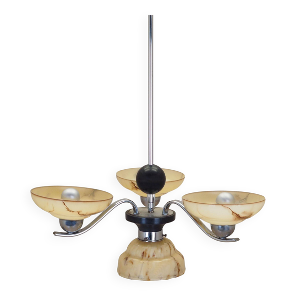 Lustre danois en verre, années 1970