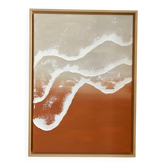 Terracotta and beige relief wave painting