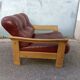 Danish vintage armchair light oak and leather.