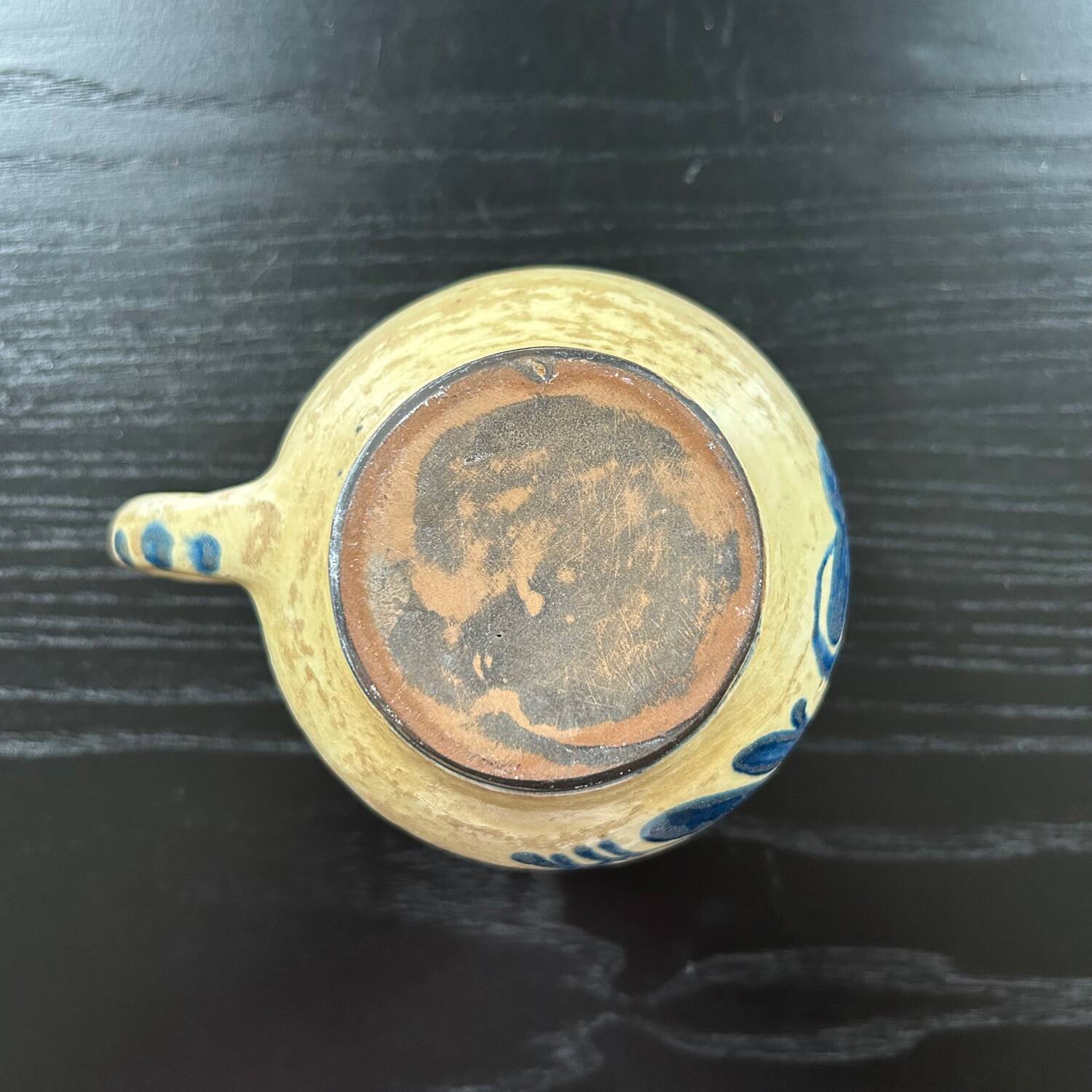 Pitcher with blue floral decor