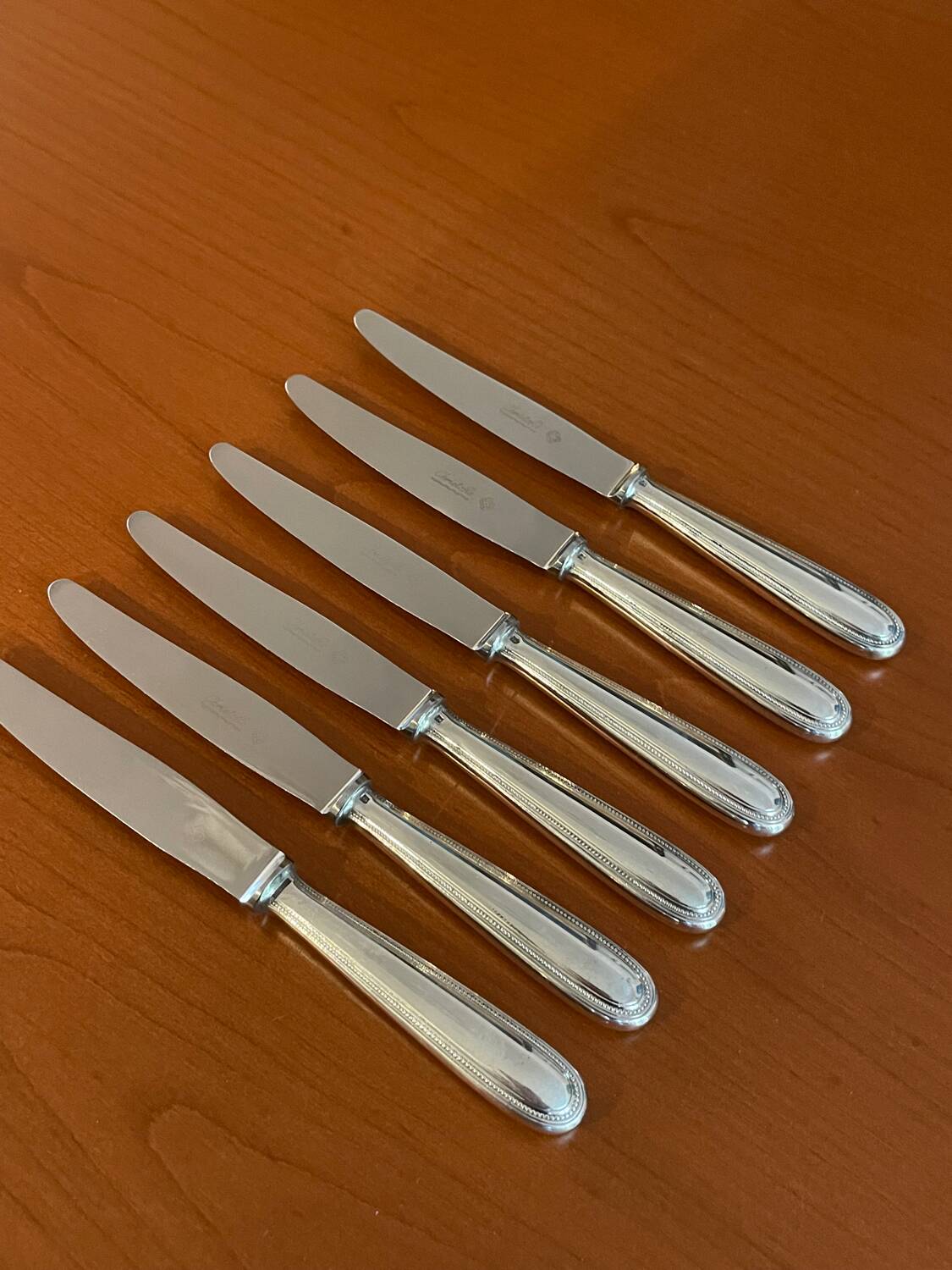 Christofle pearls 6 dessert cheese dessert knives