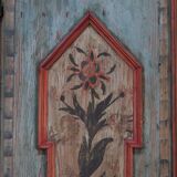 Rustic Farmhouse Painted Folk Art Bridal Cabinet dated 1806