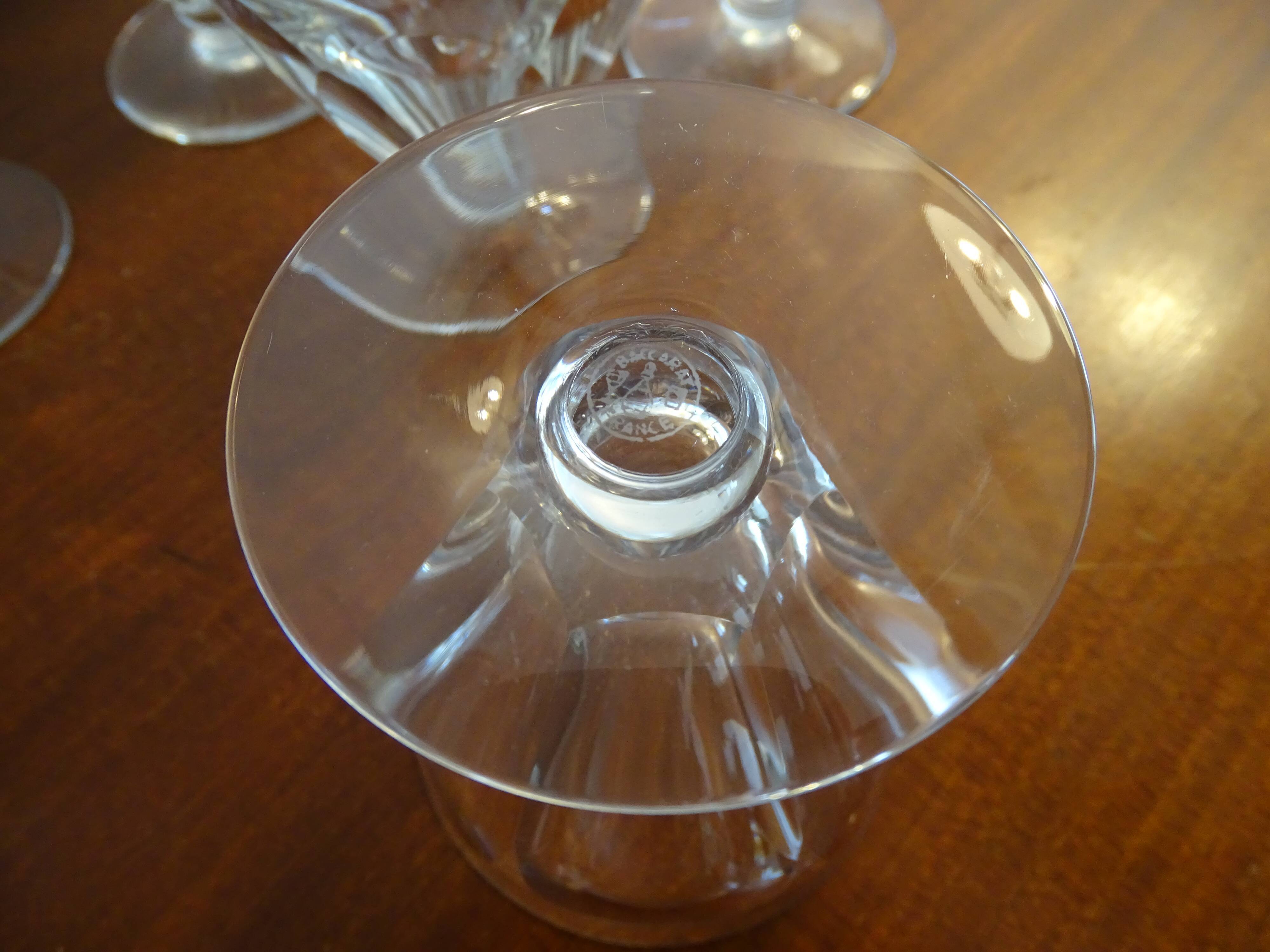 8 Baccarat Talleyrand crystal water glasses signed
