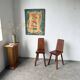Paire de chaises brutaliste en chêne 1950