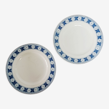 Lot de 2 assiettes plates Sarreguemines U&C décor Nancy