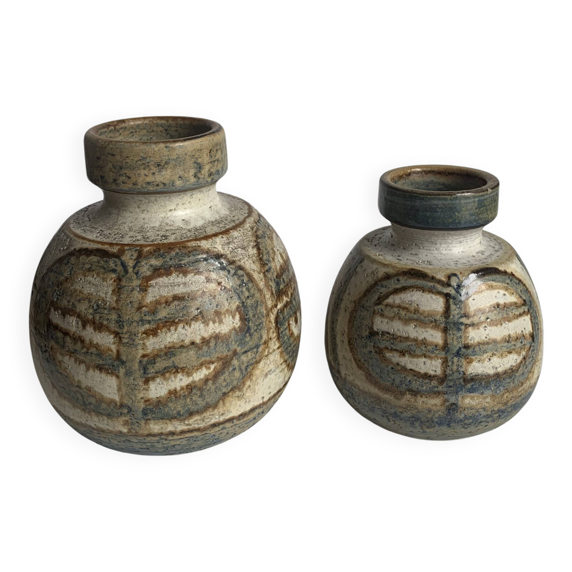 Set of 2 Mid-Century Danish Ceramic Studio Vase from Søholm, 1960s