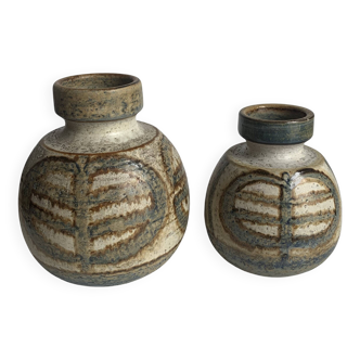 Set of 2 Mid-Century Danish Ceramic Studio Vase from Søholm, 1960s
