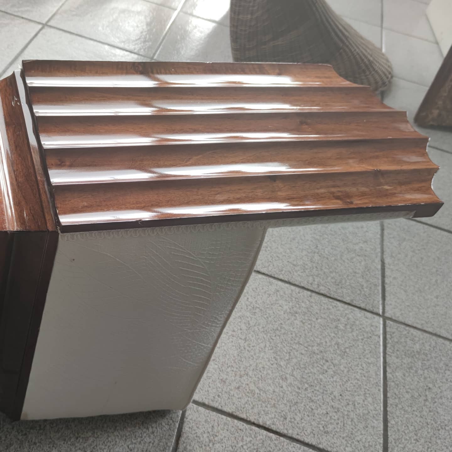 Charming decorative arts period armchair in solid walnut