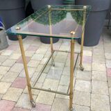 Chariot desserte verre et laiton 1970s