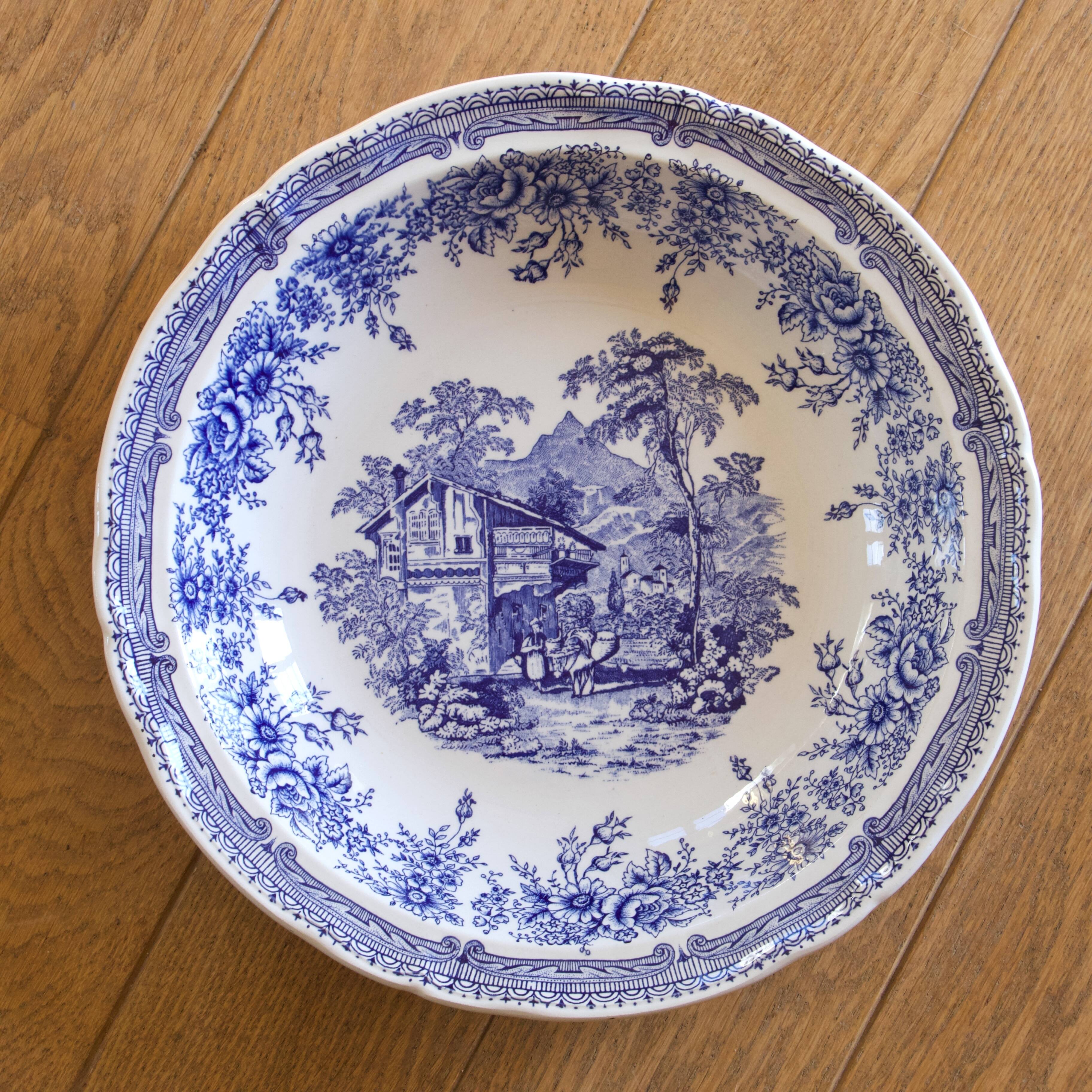 Grand plat creux ancien English Style