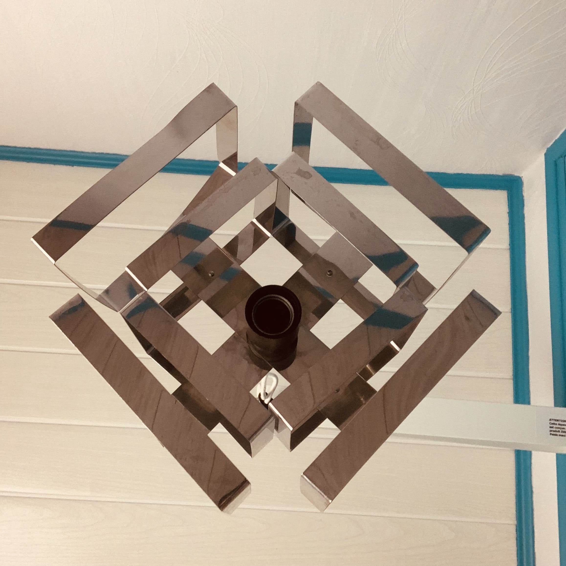 Chandelier chrome geometric shape