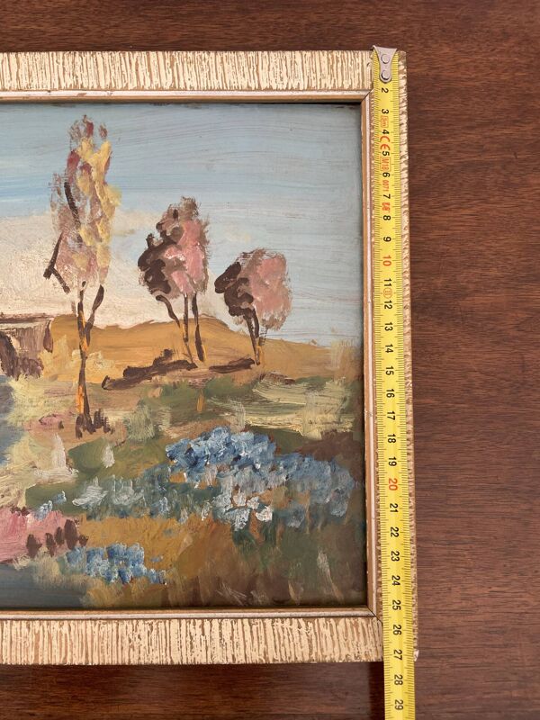 Tableau peinture huile impressionniste paysage basque