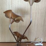 Lampe floral design en bois