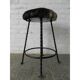 Vintage stool lined with cowhide