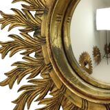 Large Rare Wooden Sun Mirror Sunburst Gold Leaf XL 86cm