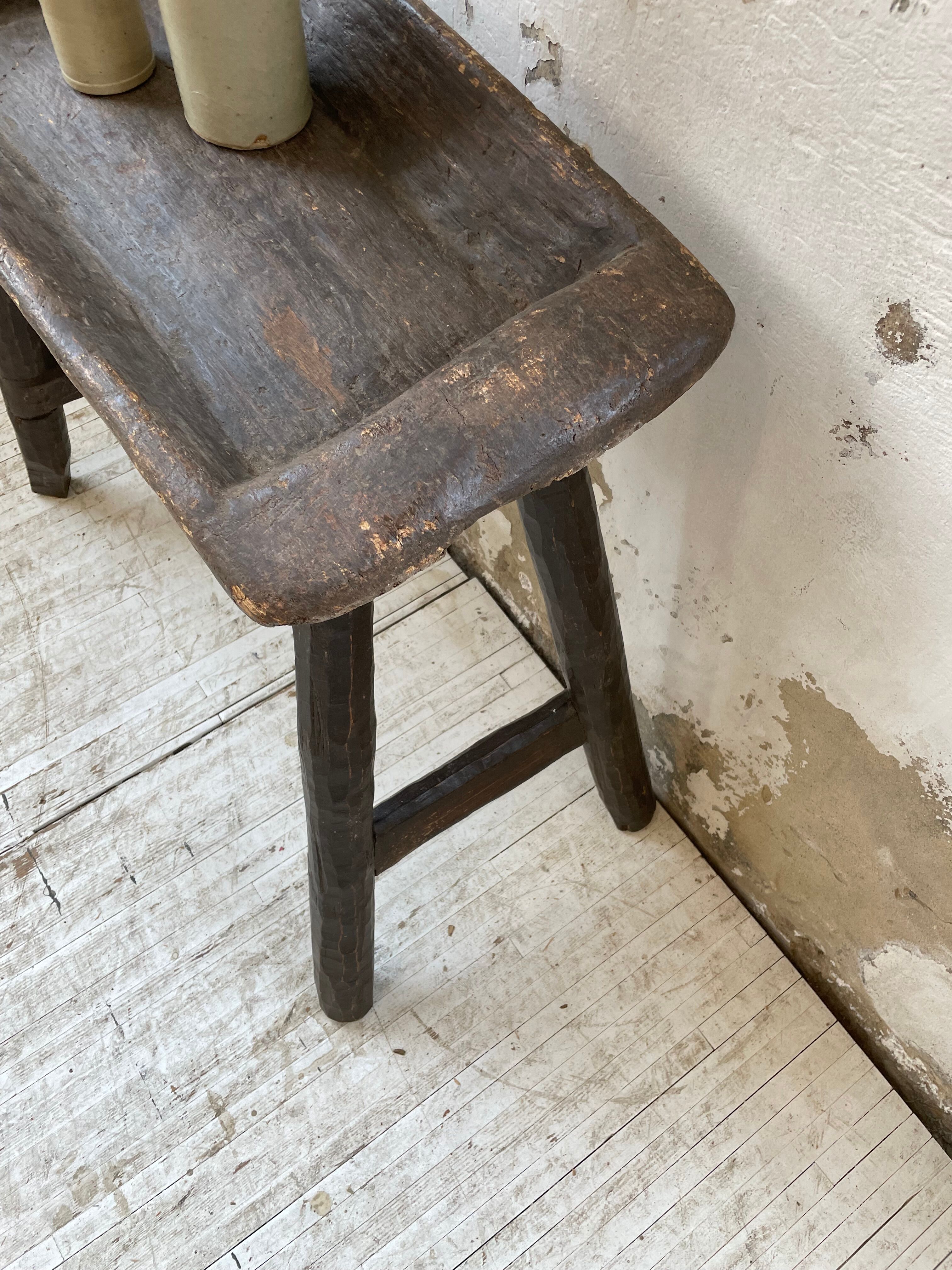 Brutalist solid wood console