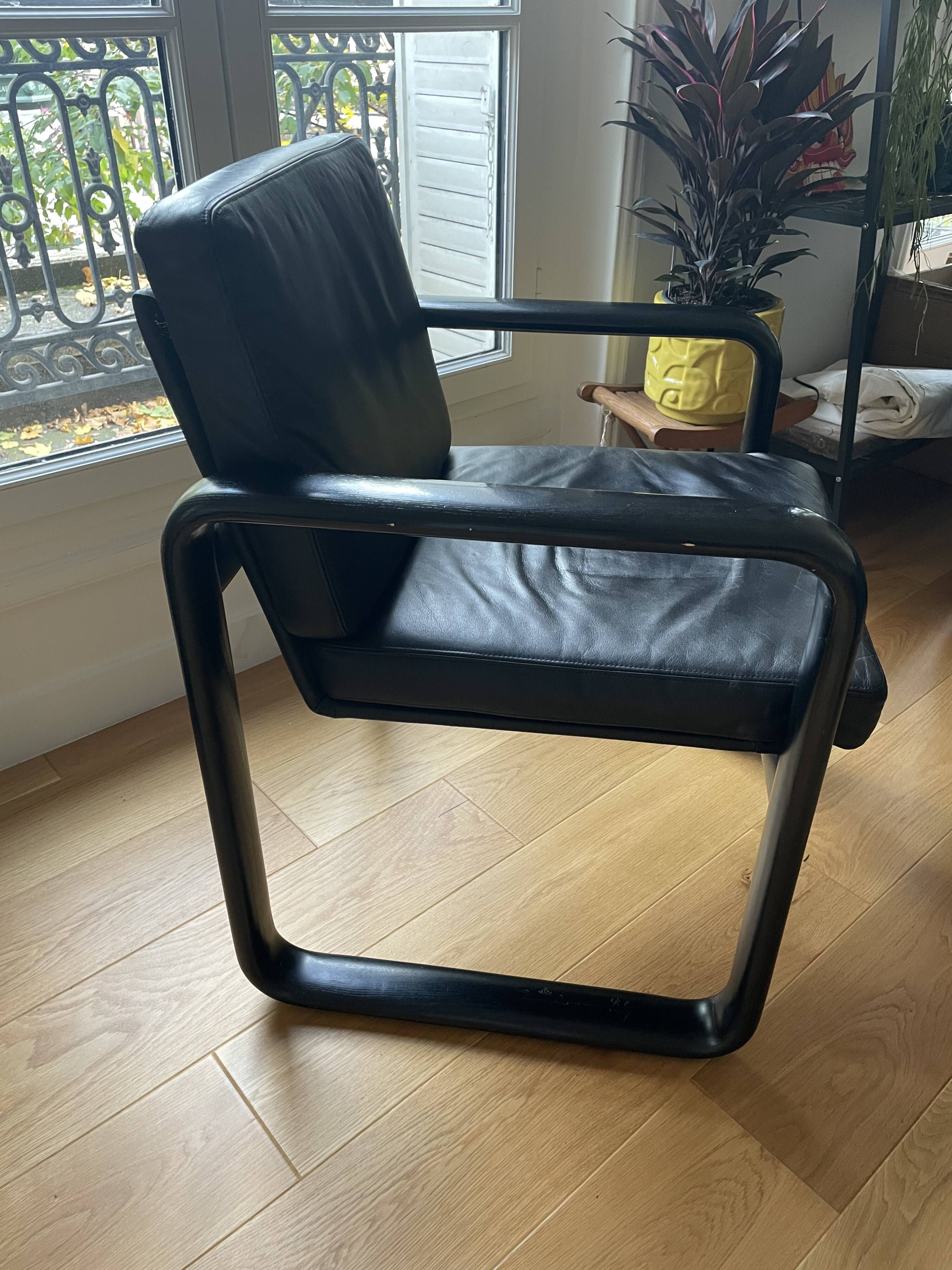 Hombre leather armchair by Burkhard Vogtherr vintage 70s