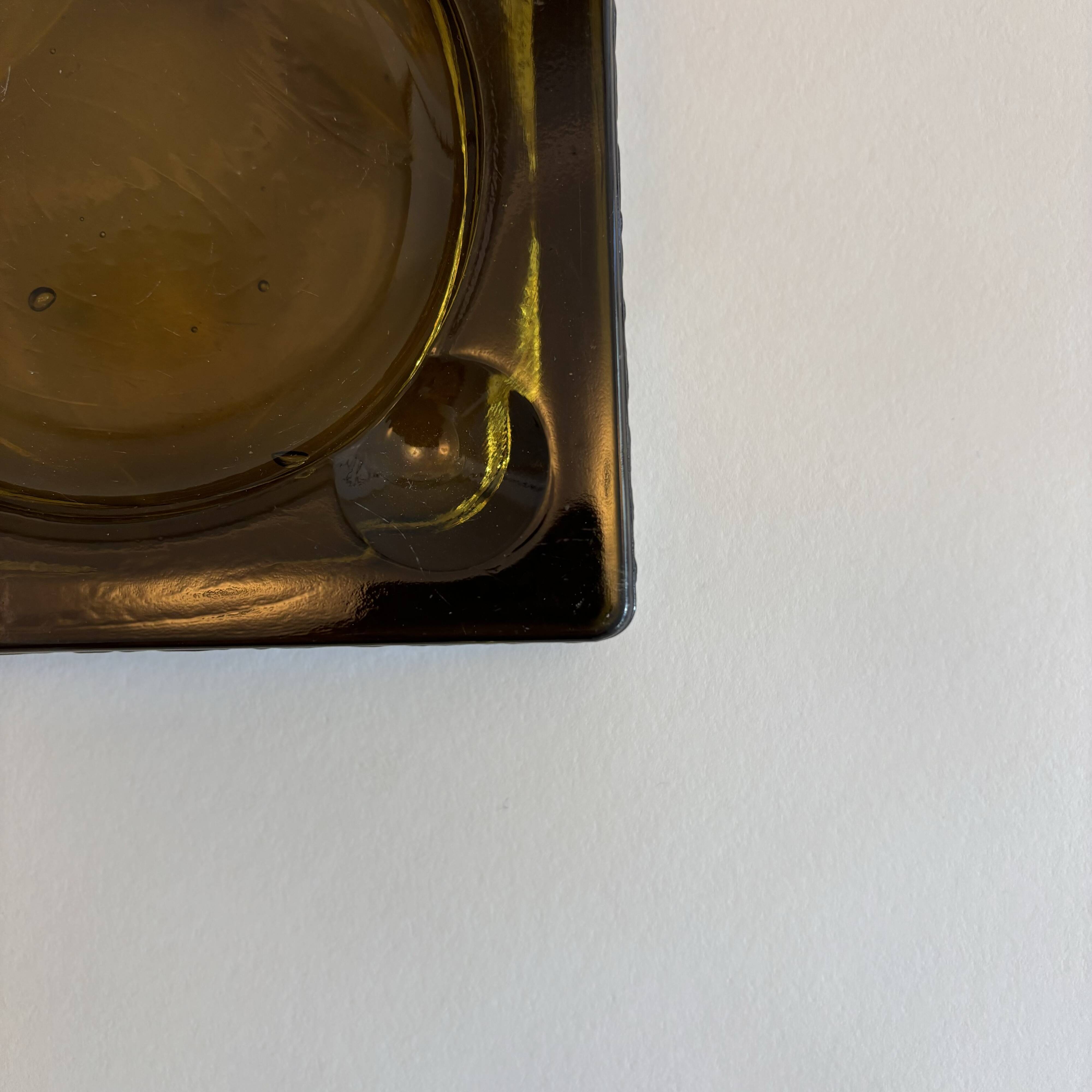 Cendrier pavé de verre vintage