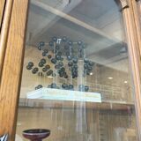 Old XL Napoleonic oak glass bookcase, 19th century