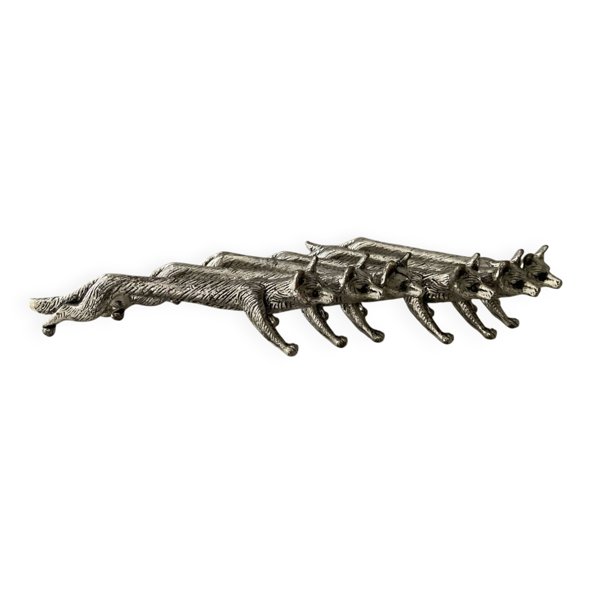 Set of 6 silver-plated fox knife rests