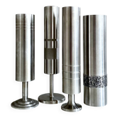 Ensemble de 4 vases cylindriques – Brutaliste | Design moderne du milieu du siècle
