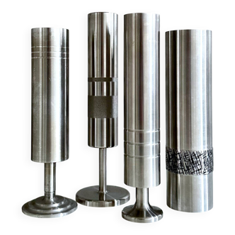 Set of 4 Cylindrical Vases – Brutalist | Mid Century Modern Design