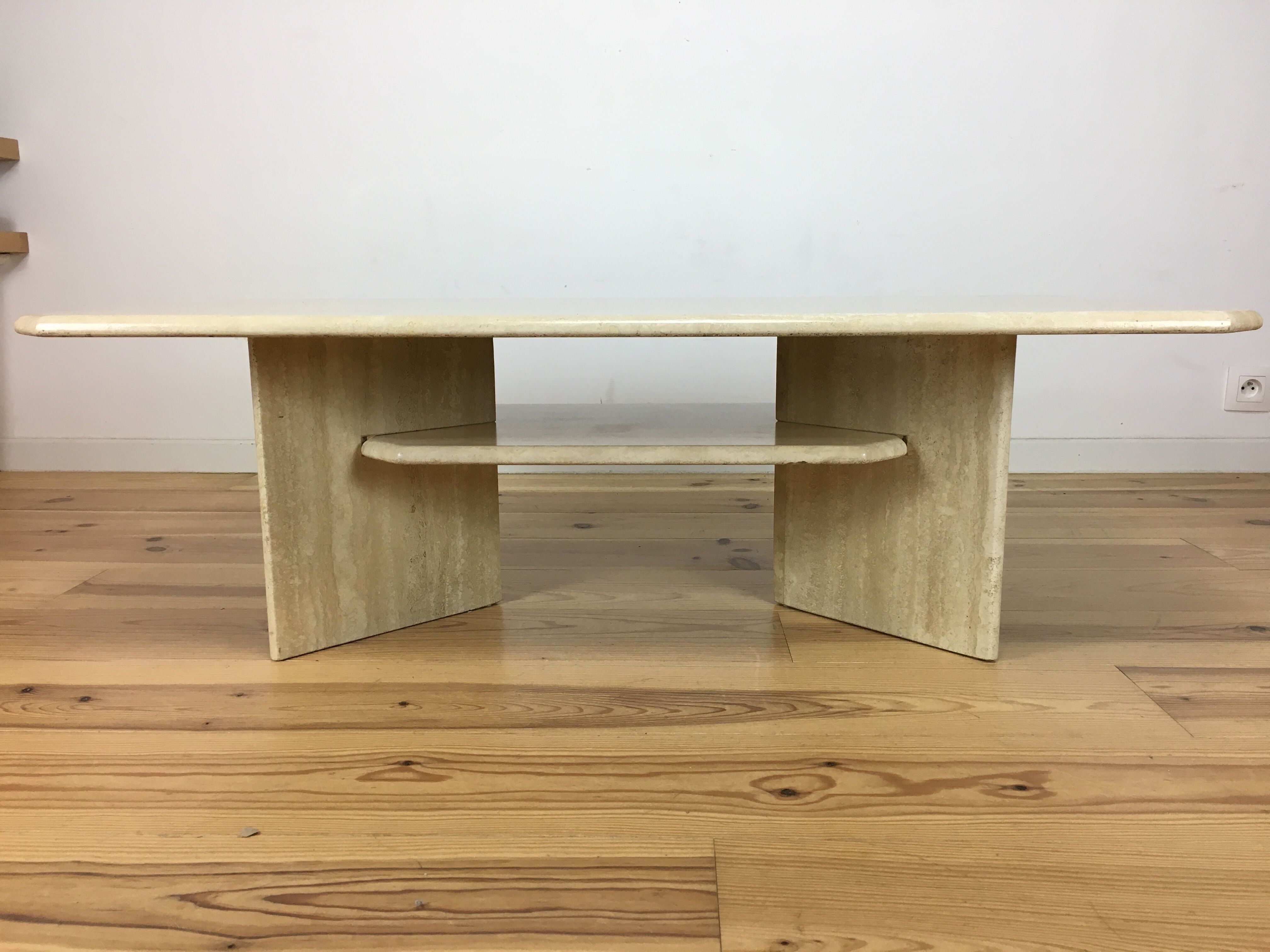 Travertine coffee table