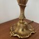 Antique brass lamp - bronze lampshade with toile de Jouy – Vintage lamp