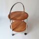 Foldable wooden rolling dessert trolley