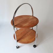 Desserte roulante pliante en bois massif