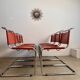 Lot 6 tubular chairs S33 design Mart Stam vintage cognac leather from the 70s