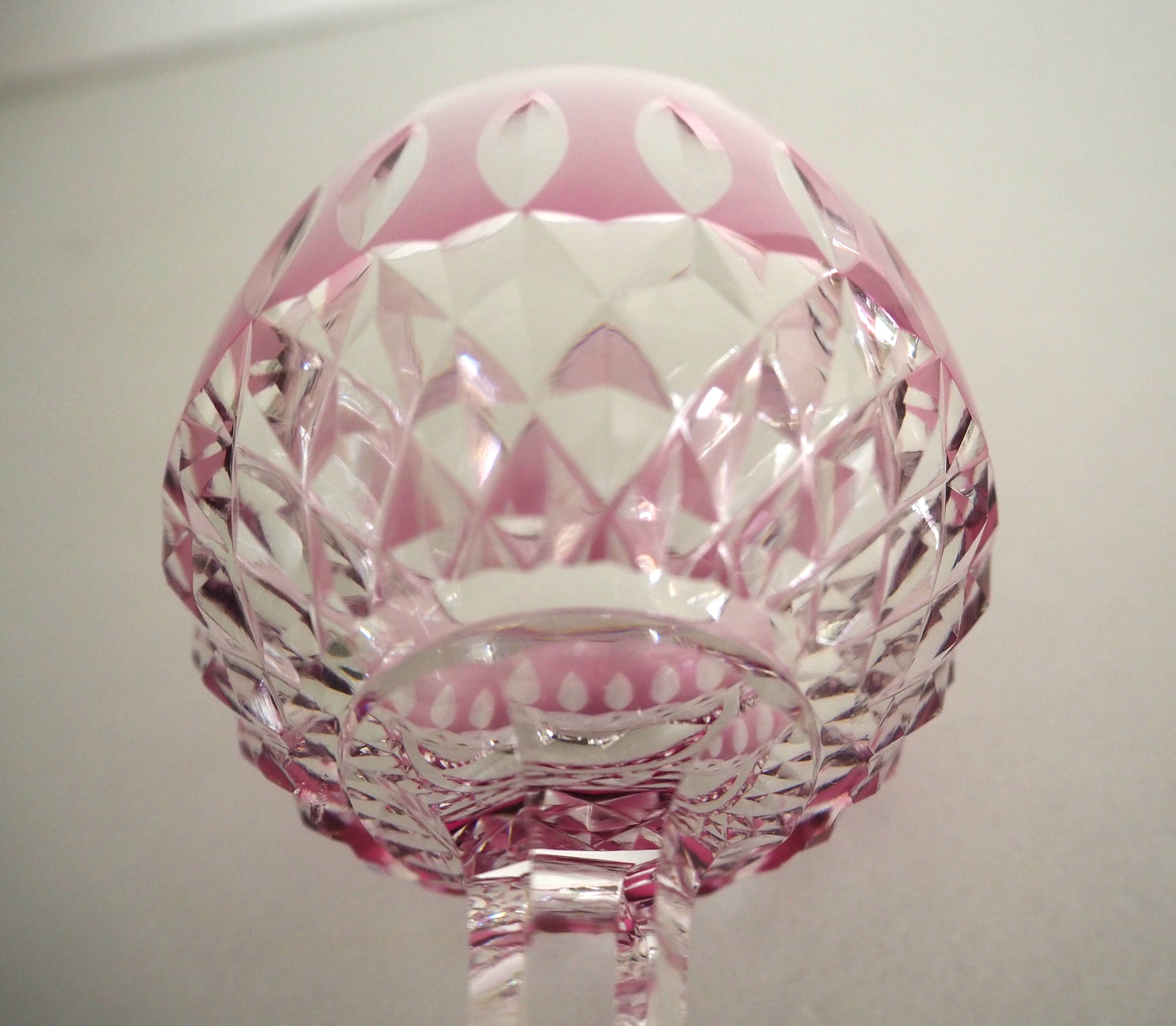 Crystal glass, roemer rose Saint-Louis