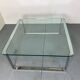 Table basse moderniste suisse en chrome, acier et verre de Strässle, années 1970