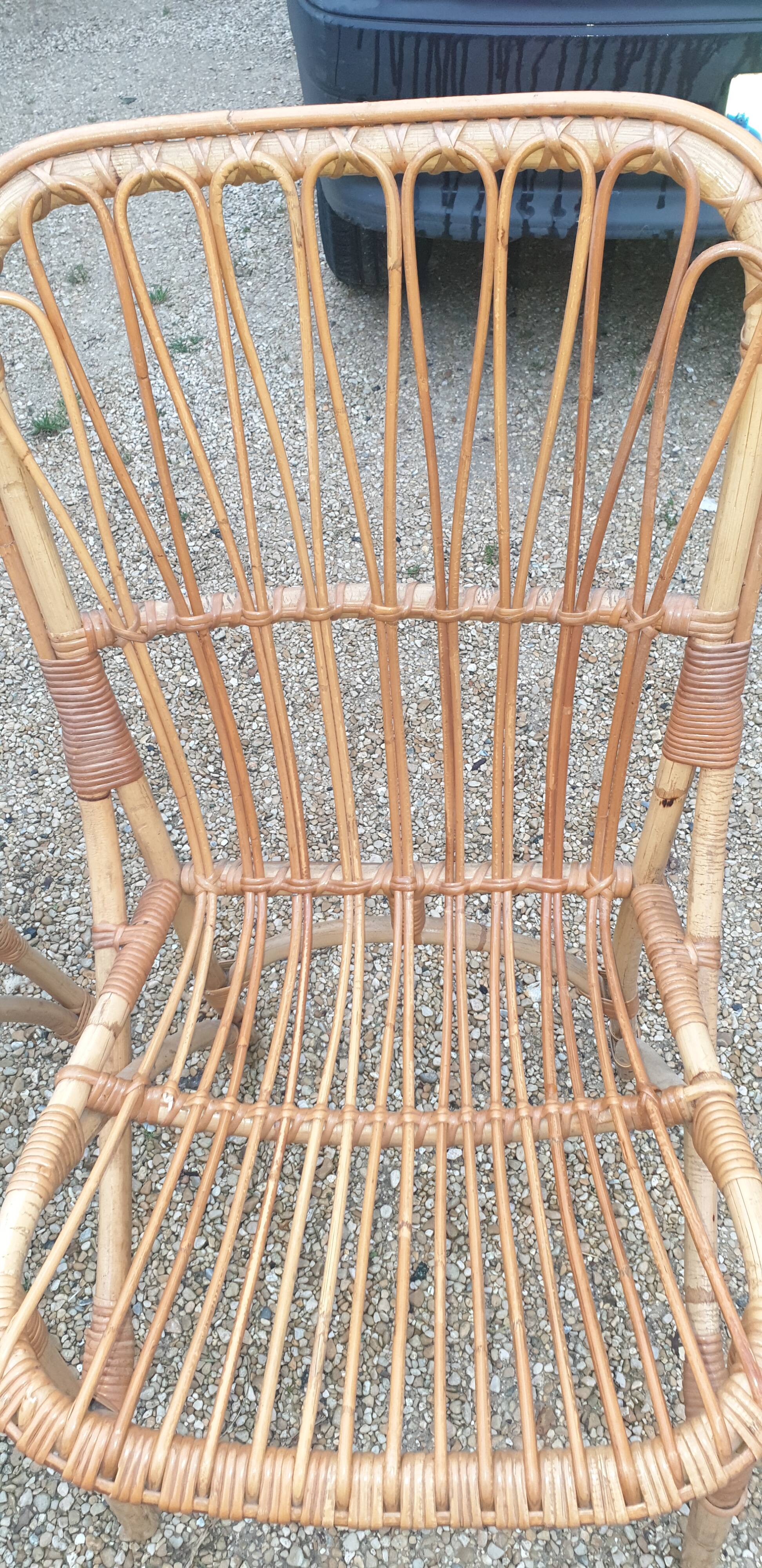 4 sixties/seventies bamboo chairs