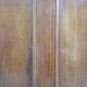 Oak entrance door and its frame and transom, wrought iron gates