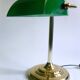 French banker lamp made of green opaline glass.