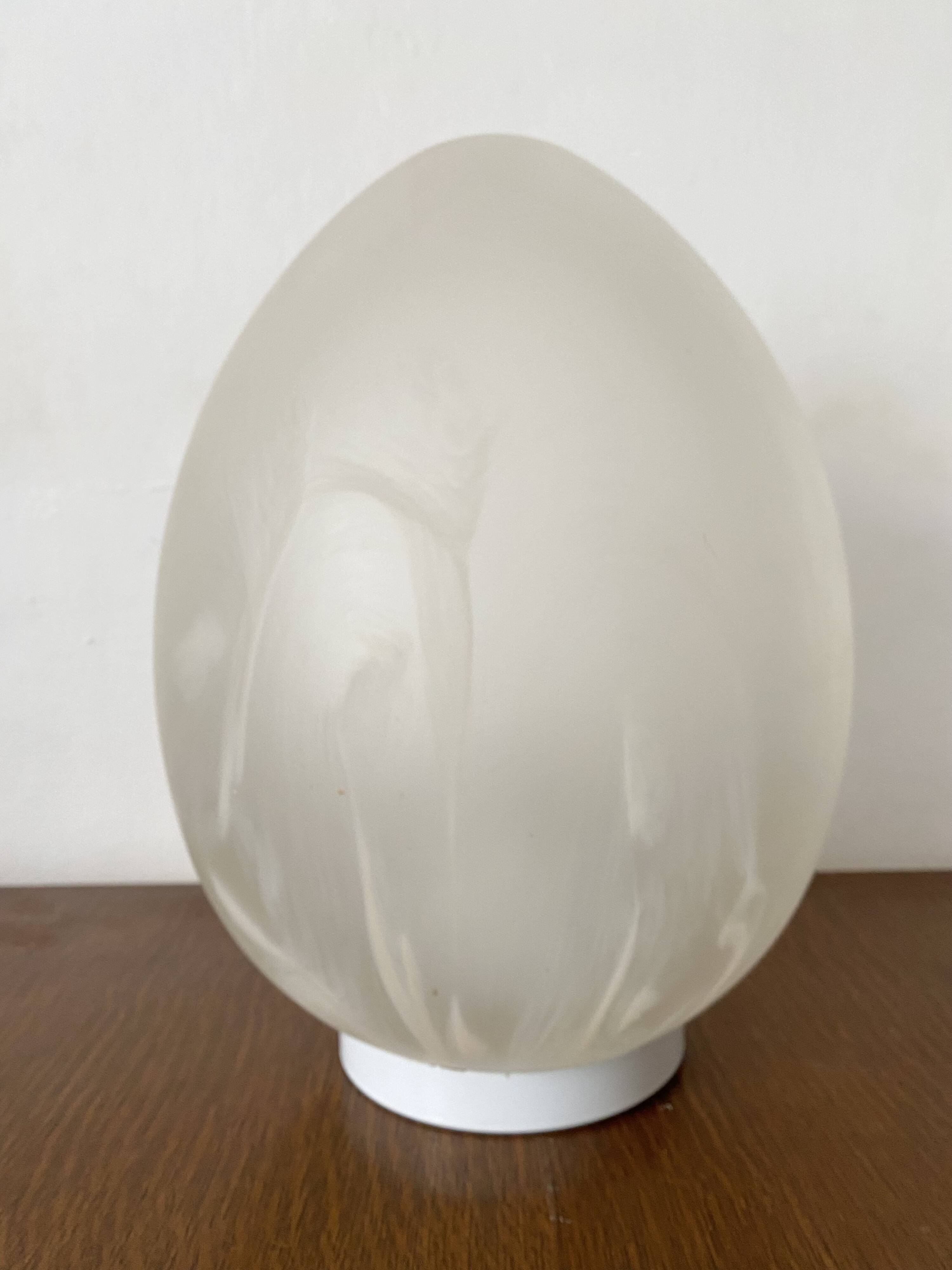 Large marbled glass egg lamp 38 cm, 80s