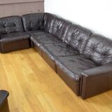 Modular vintage leather lounge from the 1970s/1980s