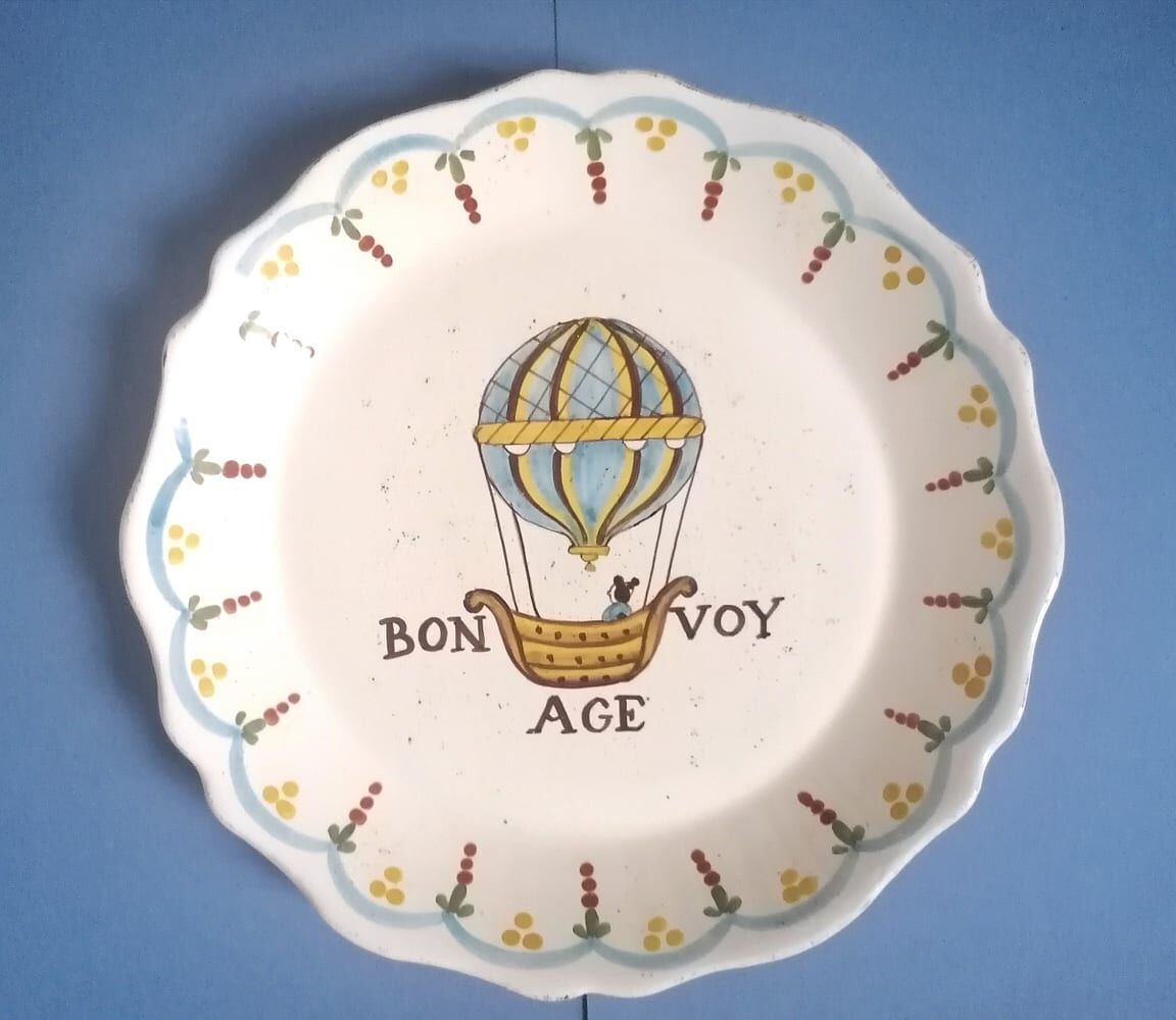 Plate decoration with balloon earthenware Hadancourt