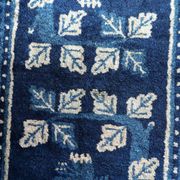 1900s Chinese PaoTao wool rug with deer, blue & ivory, 67 × 131 cm - 1C1306