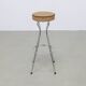 Lot de 4 tabourets de bar vintage en chrome, années 1960, rembourrage NEUF